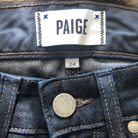Paige edgemont dark skinny jeans w/ zipper detail - Picture 7 of 10